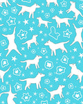 Playful White Dogs Stars Pattern Rug
