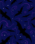 Dark Night Bat Swirls Design Rug