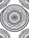 Concentric Black and White Abstract Design Rug