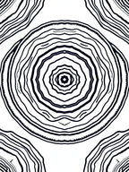 Concentric Black and White Abstract Design Rug