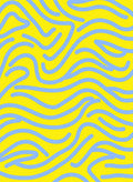 Wavy Blue Lines Yellow Pattern Rug