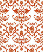 Ornate Red Floral Damask Pattern Rug