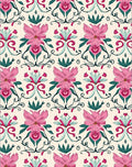 Pink Floral Baroque Pattern Rug
