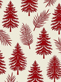 Deep Red Forest Silhouette Pattern Rug