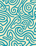 Abstract Teal Swirl Patterns Rug