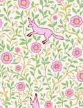 Pink Fox Floral Vine Pattern Rug