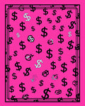 Bold Pink Dollar Sign Pattern Rug