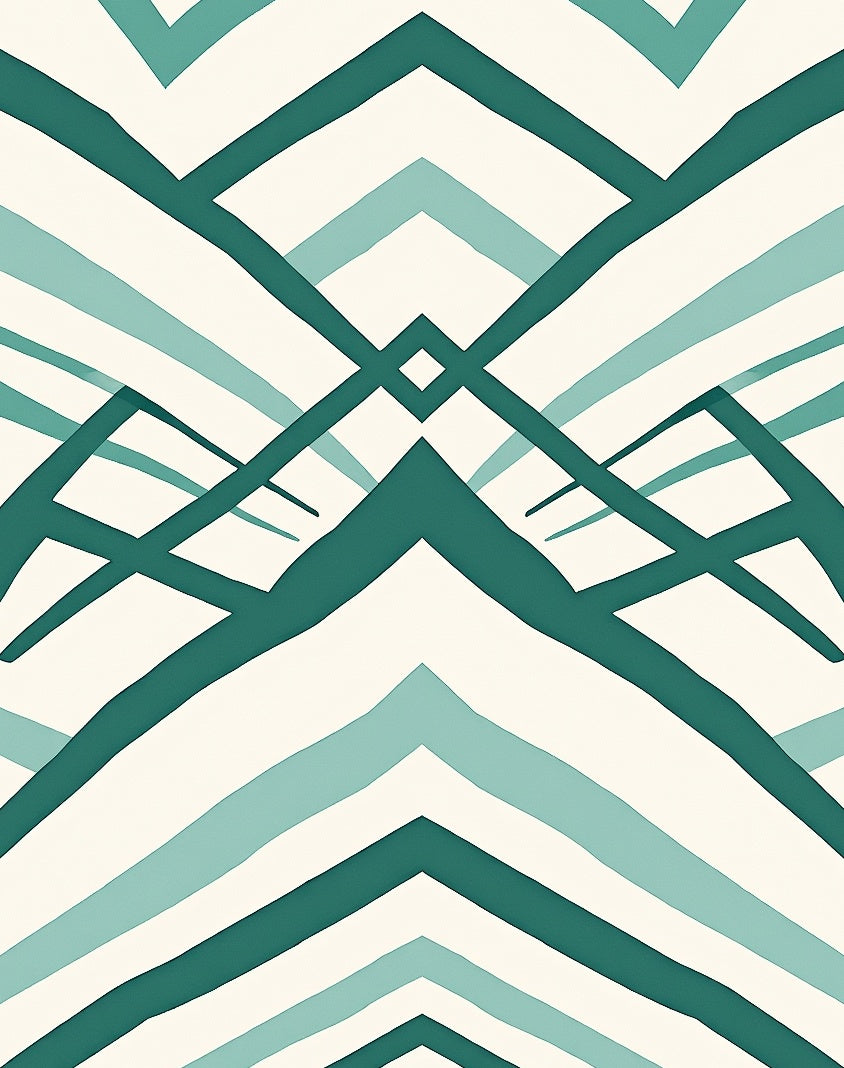 Abstract Geometric Teal Stripes Rug