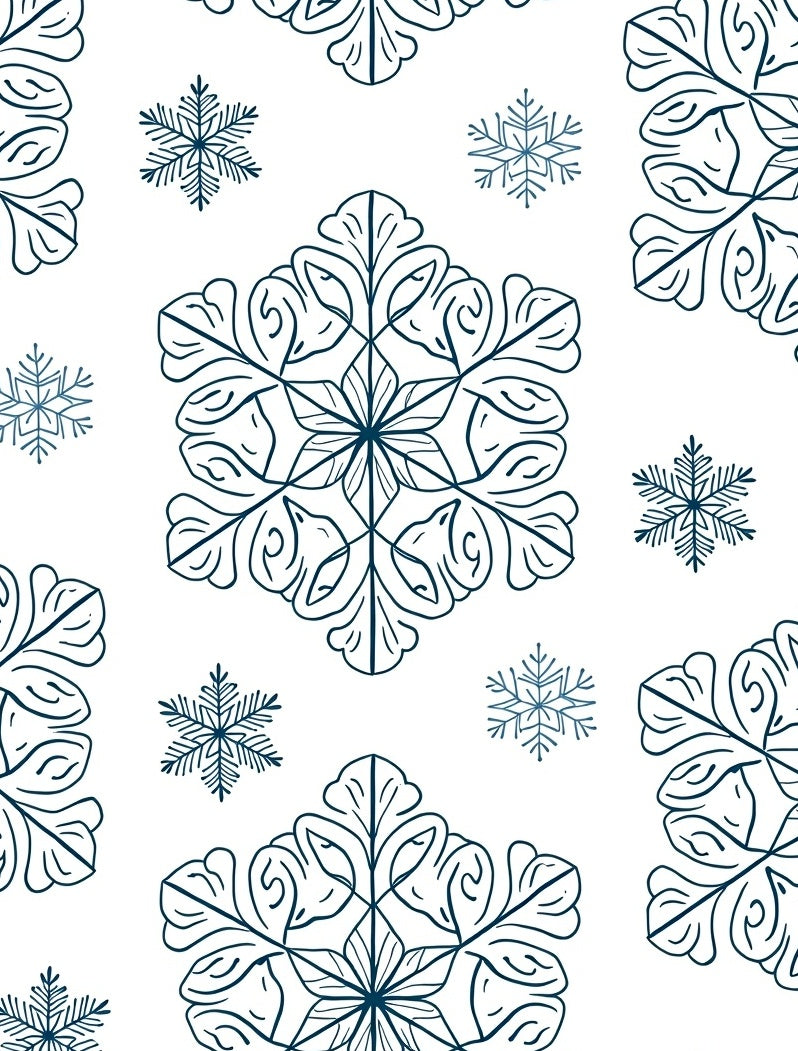 Elegant Snowflake Patterned Design Rug