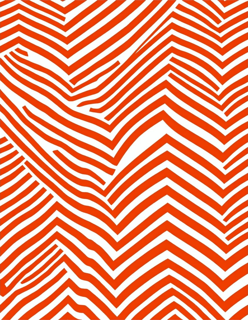 Bold Orange Abstract Stripe Pattern Rug