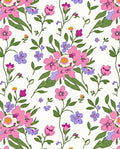 Vibrant Pink Purple Floral Pattern Rug