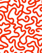 Bold Orange Swirl Pattern Rug