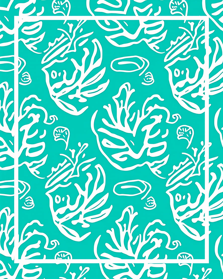 Oceanic Coral Abstract Pattern Rug