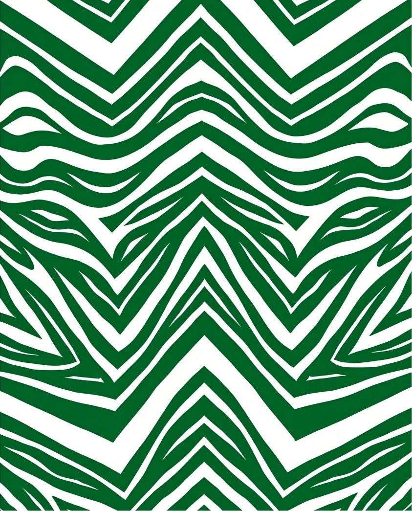 Green Zebra Stripe Pattern Rug