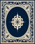 Ornate Vintage Dark Floral Design Rug