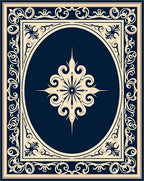 Ornate Vintage Dark Floral Design Rug