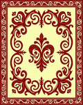 Ornate Red Cream Filigree Design Rug