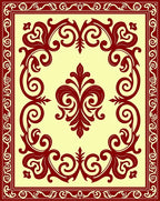 Ornate Red Cream Filigree Design Rug