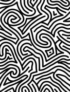 Bold Black Wave Pattern Rug