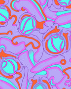 Psychedelic Swirl Bubble Pattern Rug
