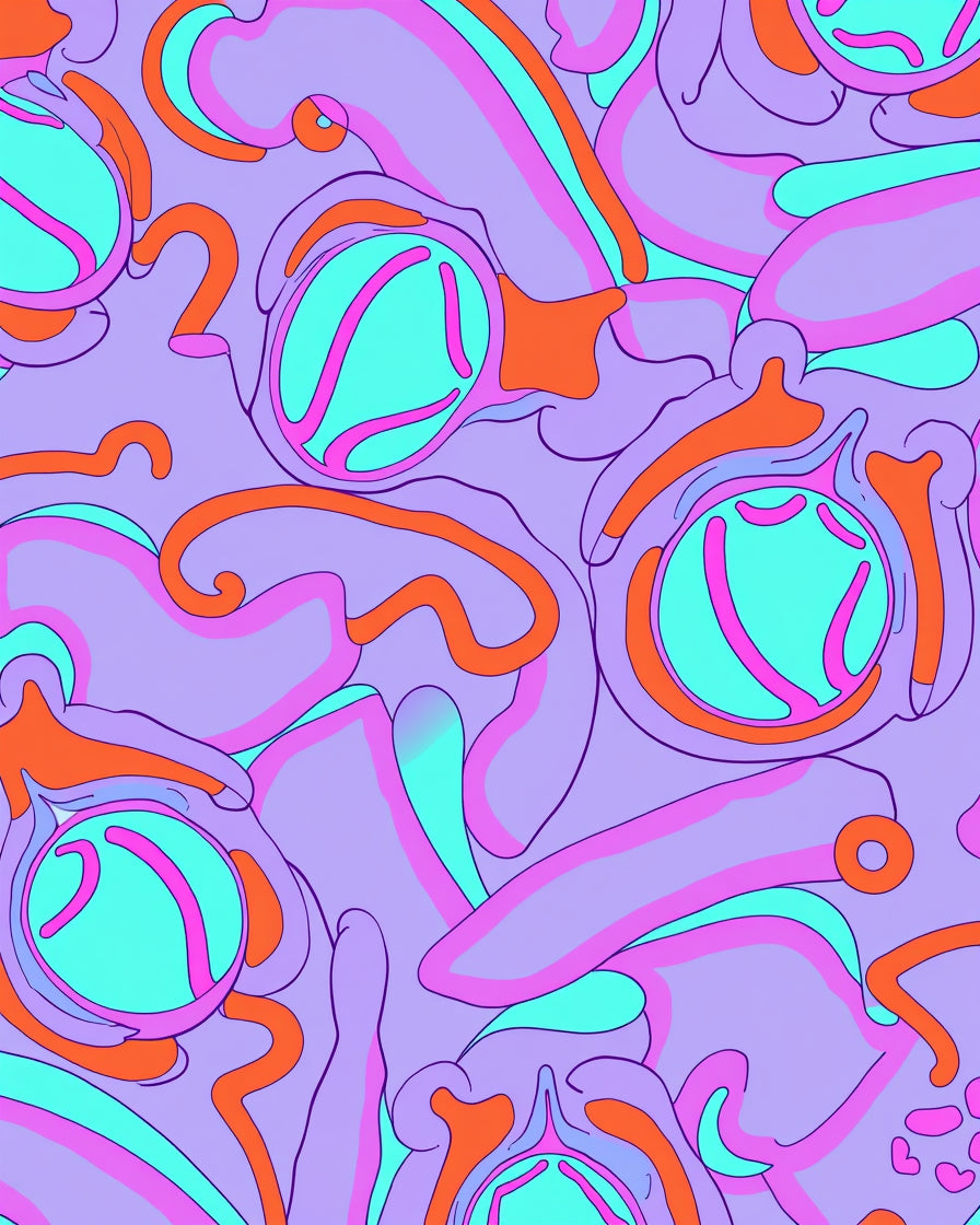 Psychedelic Swirl Bubble Pattern Rug
