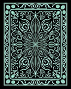 Symmetrical Floral Swirls Design Rug