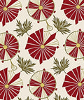 Red Petal Sunburst Leaf Design Rug
