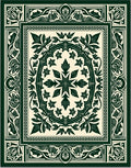 Ornate Floral Scrollwork Design Rug