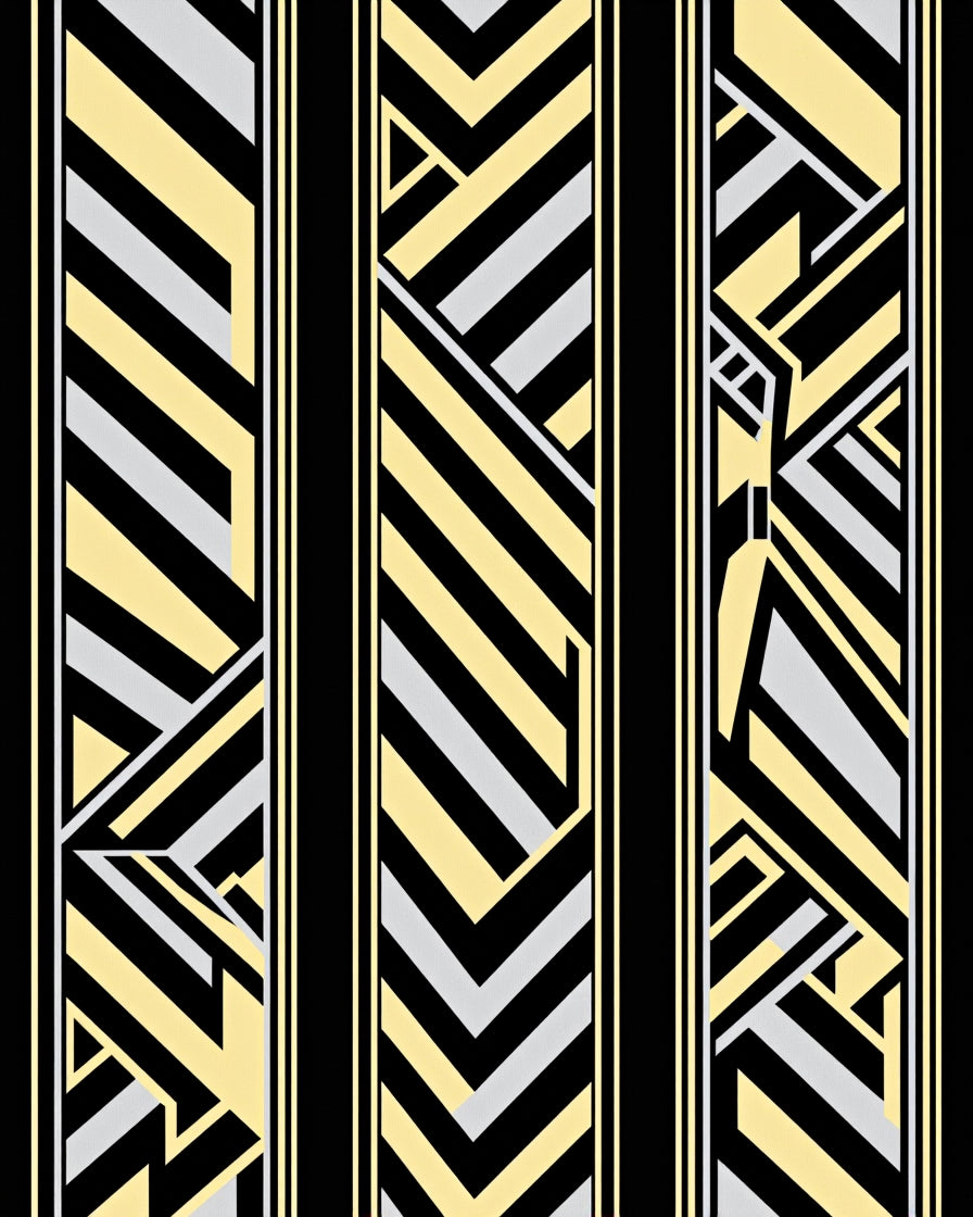 Art Deco Geometric Stripe Pattern Rug