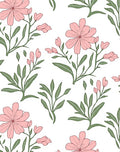 Pink Floral Sprigs Design Rug