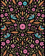 Whimsical Butterfly Floral Pattern Design Rug