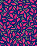 Vibrant Red Leaf Pattern Rug