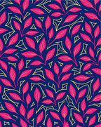 Vibrant Red Leaf Pattern Rug