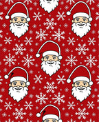 Christmas Red Santa Snowflake Collage Rug