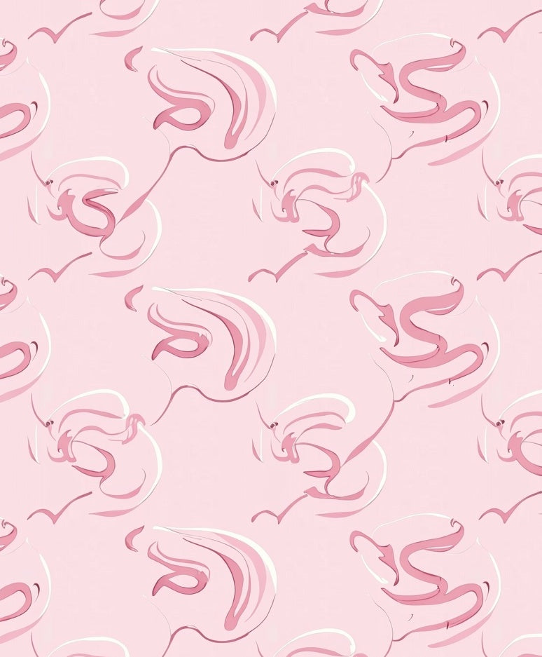 Pink Abstract Swirls Pattern Rug