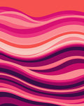 Vibrant Pink Wavy Abstract Design Rug