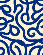 Bold Blue Swirl Abstract Pattern Rug