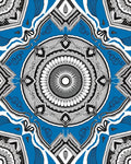 Vibrant Blue Mandala Jewel Symmetry Rug