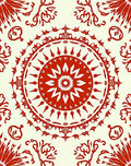 Intricate Red Mandala Pattern Rug