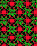 Bold Green Berry Red Plaid Accents Rug