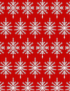 Red White Snowflake Pattern Rug