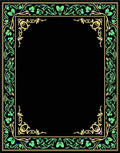 Ornate Green Yellow Floral Garland Border Rug
