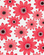 Coral Daisy Floral Pattern Rug