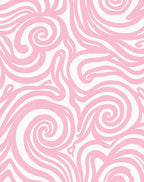 Abstract Pink Swirl Pattern Rug