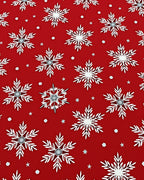 Crimson Red Snowflake Pattern Rug