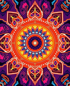 Vibrant Mandala Colorful Geometric Pattern Rug