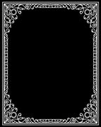 Ornate White Scroll Border Design Rug