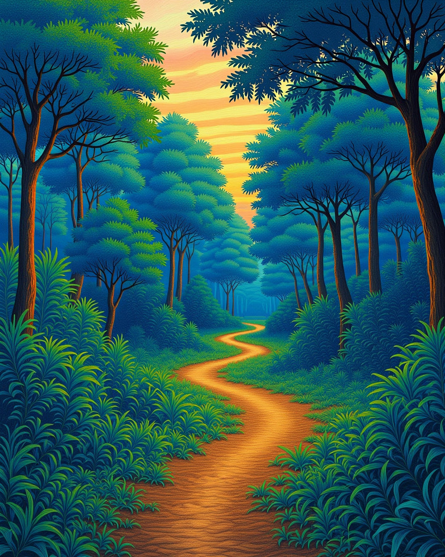 Enchanting Forest Pathway Art Rug