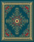 Teal Imperial Floral Medallion Rug