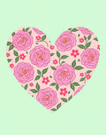 Pink Floral Heart Pattern Rug